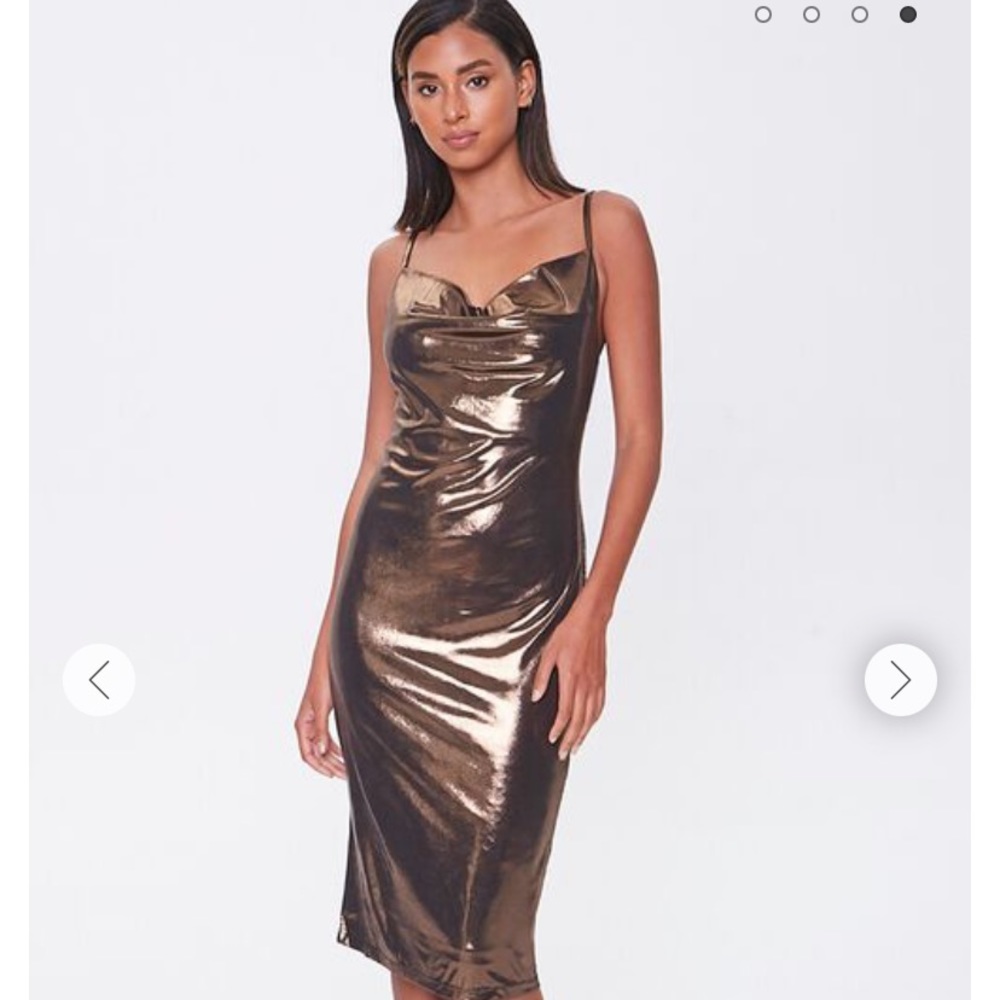 Gold Cowl Neck Dress